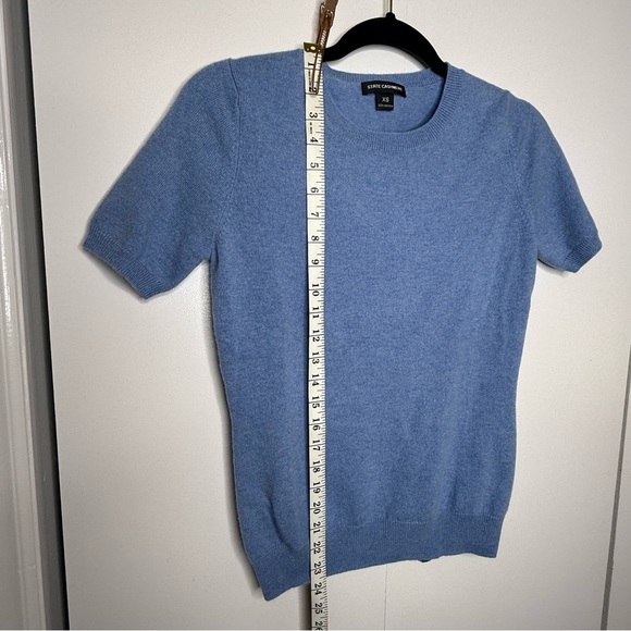 State Cashmere - 100% Cashmere Blue Short Sleeved Sweater Top - XS - Picture 6 of 7